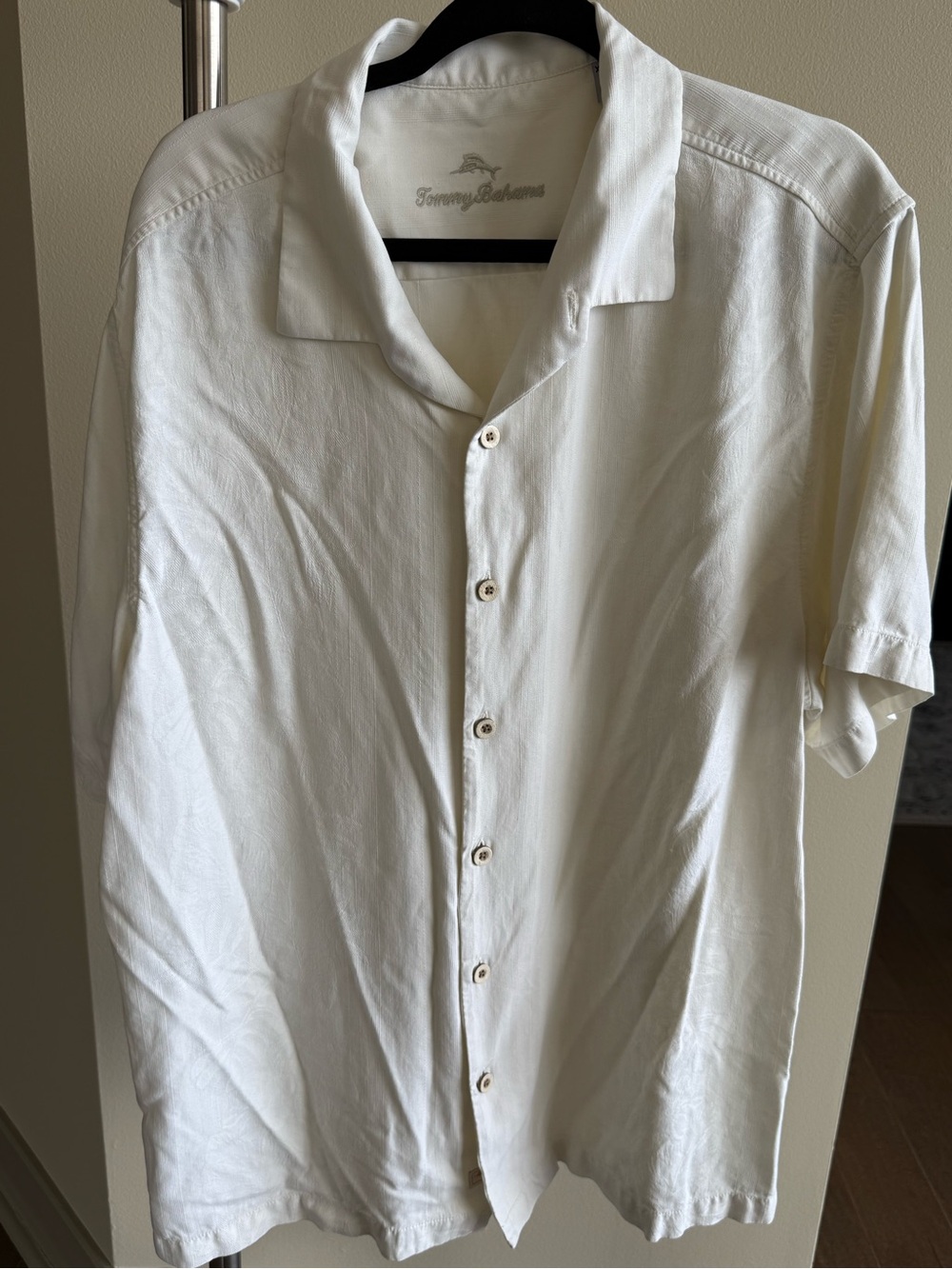 Tommy Bahama Cream Short-Sleeve Button-Front Camp Shirt